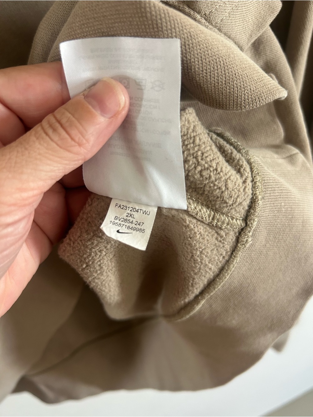 Nike Sportswear Club Fleece Tan Oversized Hoodie Sweatshirt Mens Size XXL - Picture 7 of 10